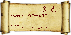 Karkus László névjegykártya