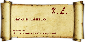 Karkus László névjegykártya