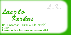 laszlo karkus business card